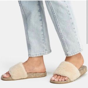 coach ulla shearling slides